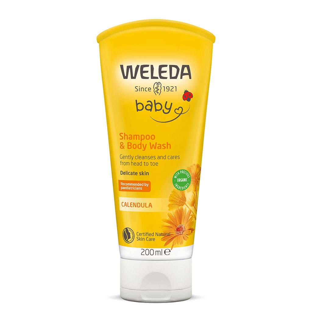 weleda baby calendula shampoo and body wash